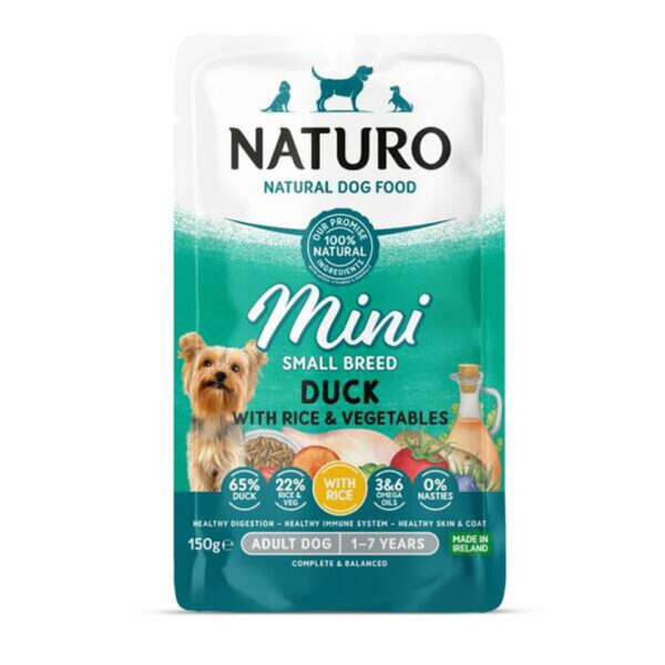 Naturo Adult Mini Dog Duck with Rice and Vegetables 150 gr.