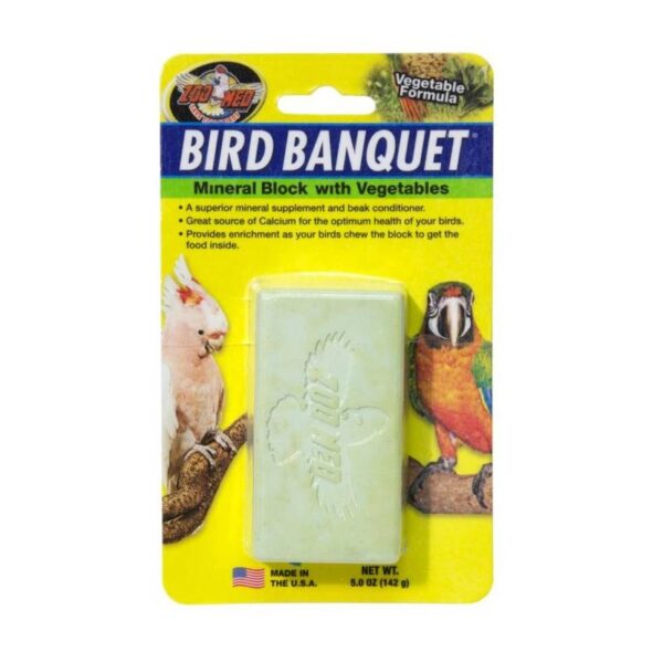 Zoo Med Bird Banquet Block - Mineraalkivi köögiviljadega. Suur. 142g