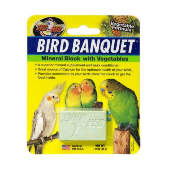 Zoo Med Bird Banquet Block - Mineraalkivi köögiviljadega. Väike. 28g