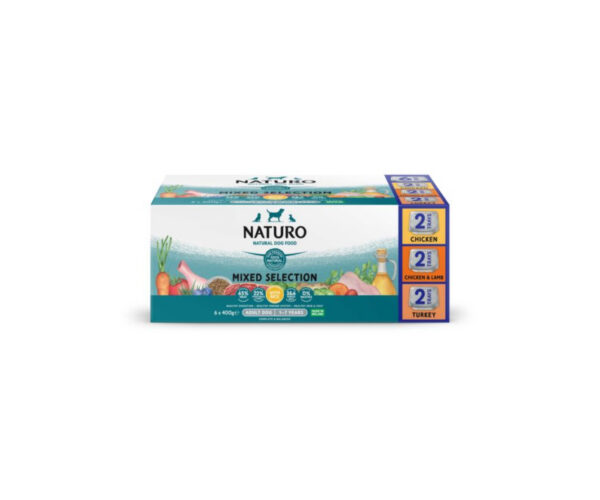 Naturo Dog Mix with Rice Variety Pack Trays 400g x 6