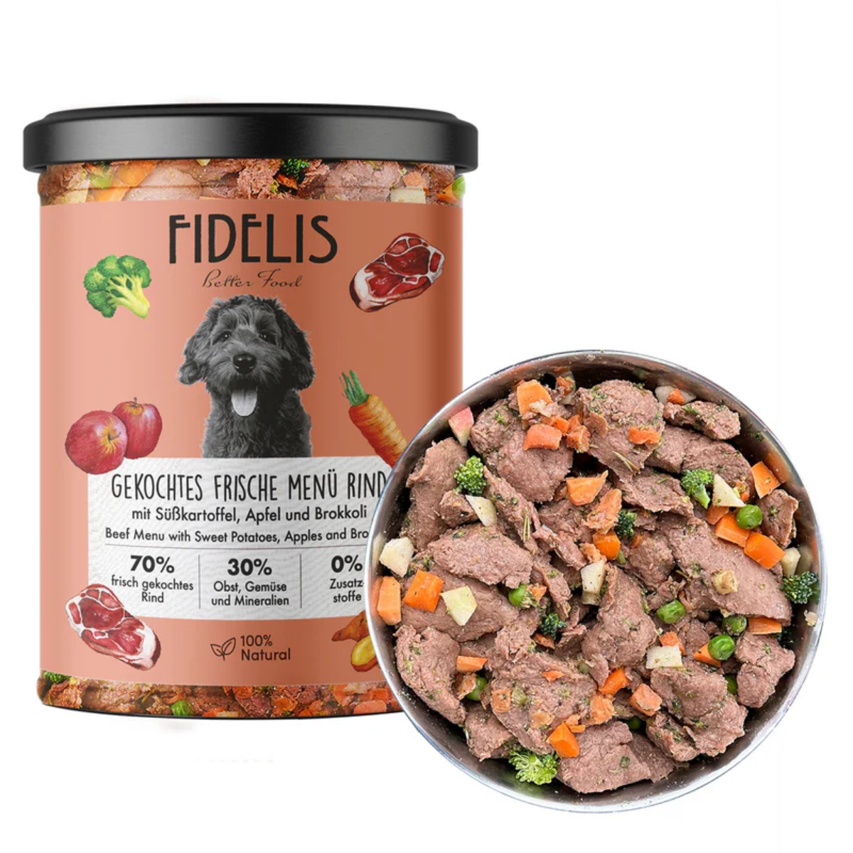 Fidelis Fresh Menu Говядина с бататом, яблоком и брокколи, 400 г.